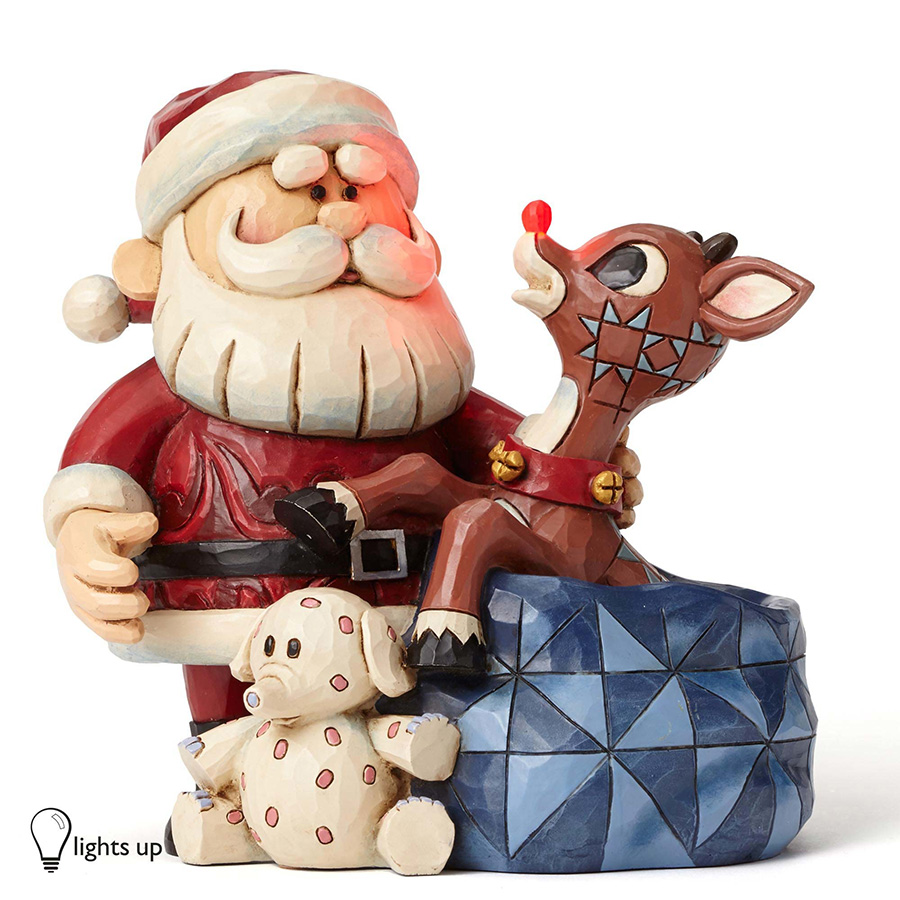 ◇先行予約◇【JIM SHORE】ルドルフ -Santa with Rudolph in Toy Bag- <クリスマス>