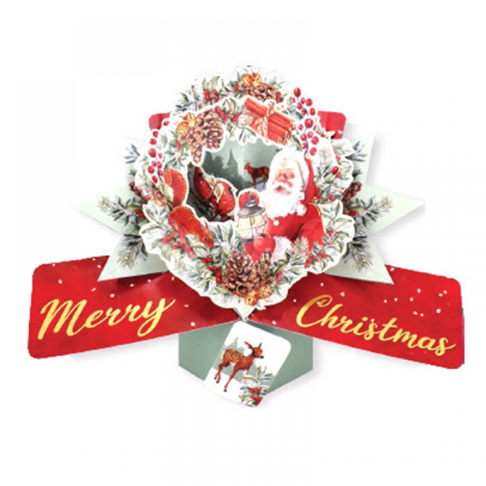 ◇先行予約◇【Second Nature】ポップアップカード リース ウィズ サンタ <クリスマス> | GUND,  enesco（Department56, enesco gift）,Mary Meyer, GTS,  RUSSのインテリアギフト雑貨のお仕入れは、TABATA-Webへ