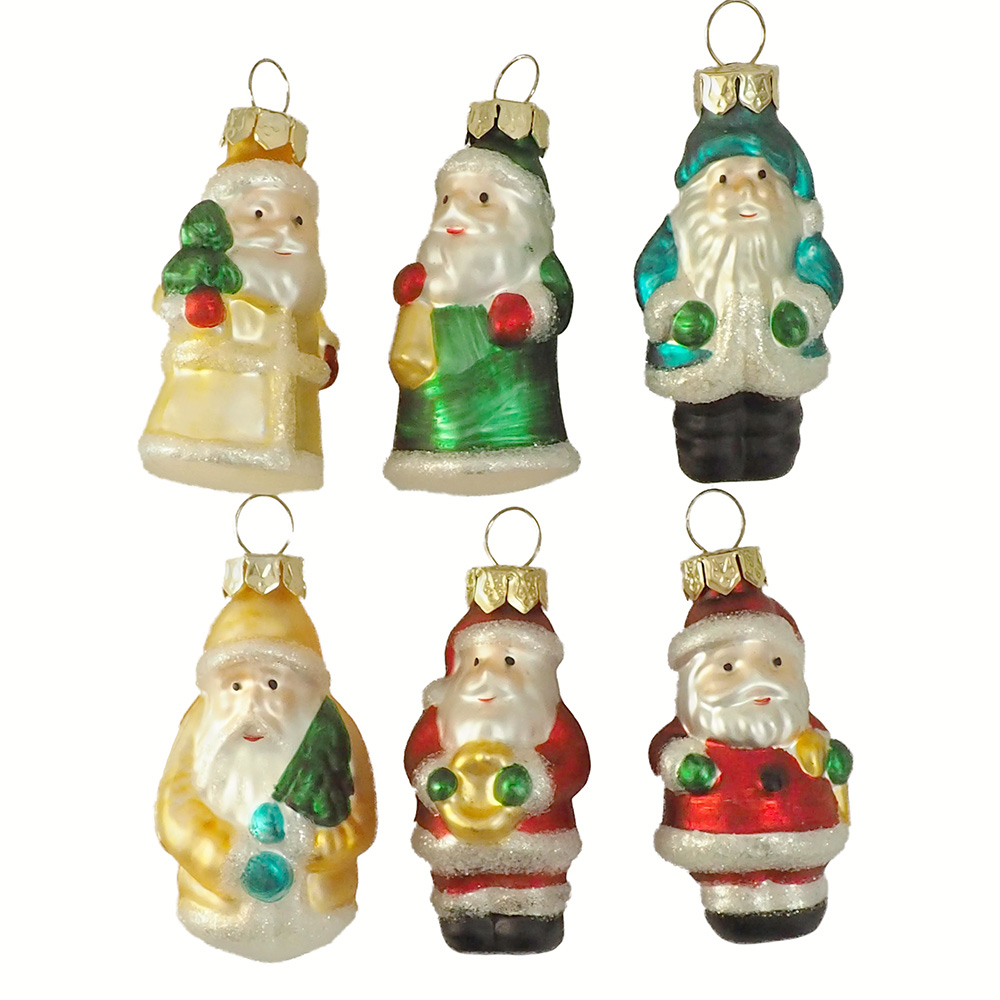 ◇先行予約◇ヴィンテージ カラフルサンタオーナメント 6pcs <クリスマス>
