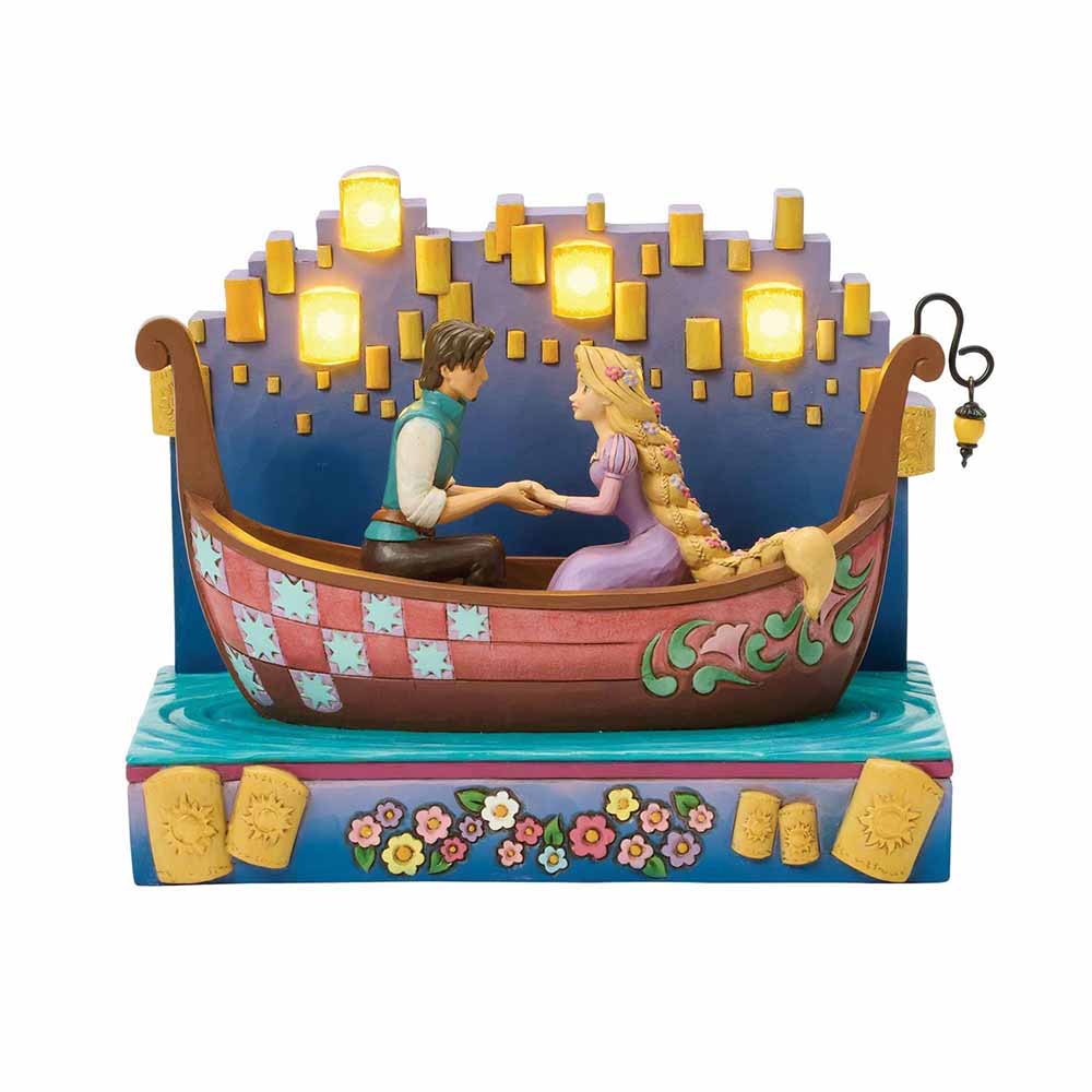 ◇先行予約◇【Disney Traditions】ラプンツェル＆フリン ボート ウィズ LED ランタン
